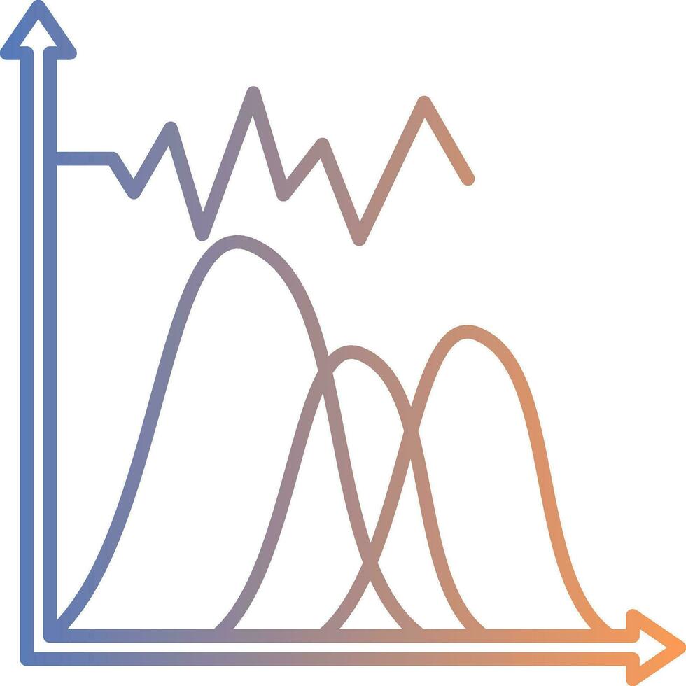 Wave Chart Line Gradient Icon vector