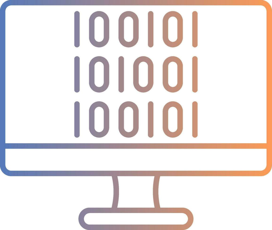 Binary Code Line Gradient Icon vector