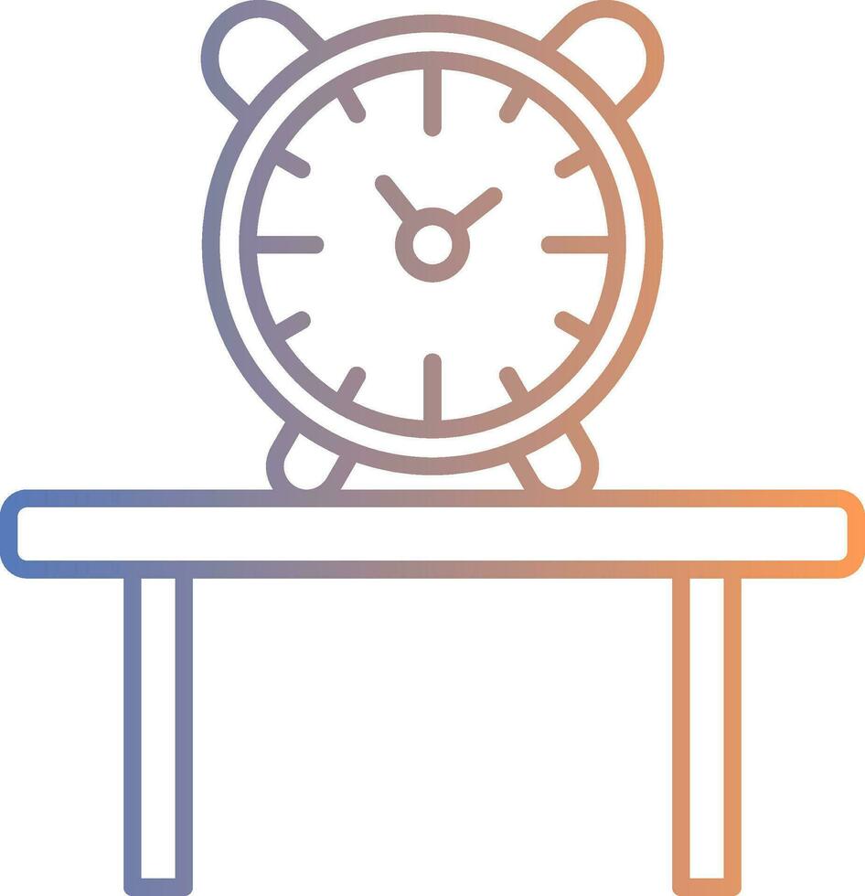 mesa reloj línea degradado icono vector