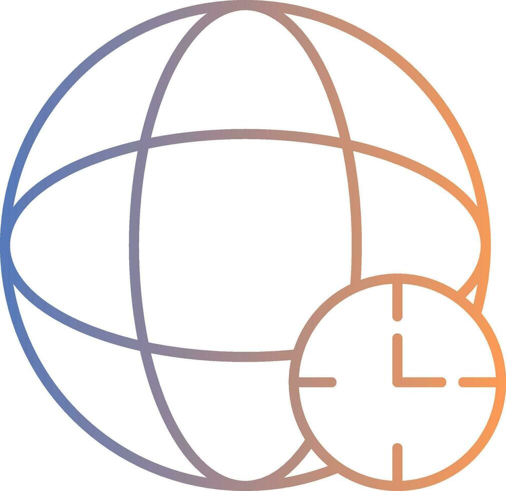 Time Zone Line Gradient Icon vector