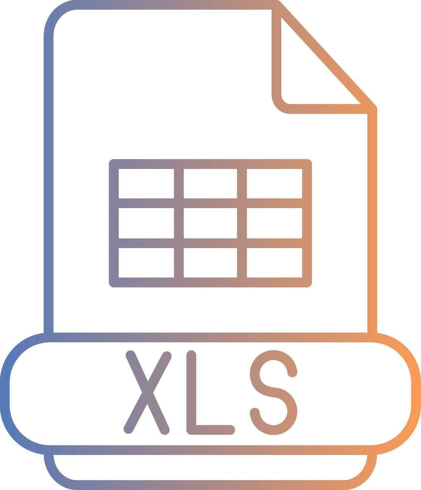 Xls Line Gradient Icon vector