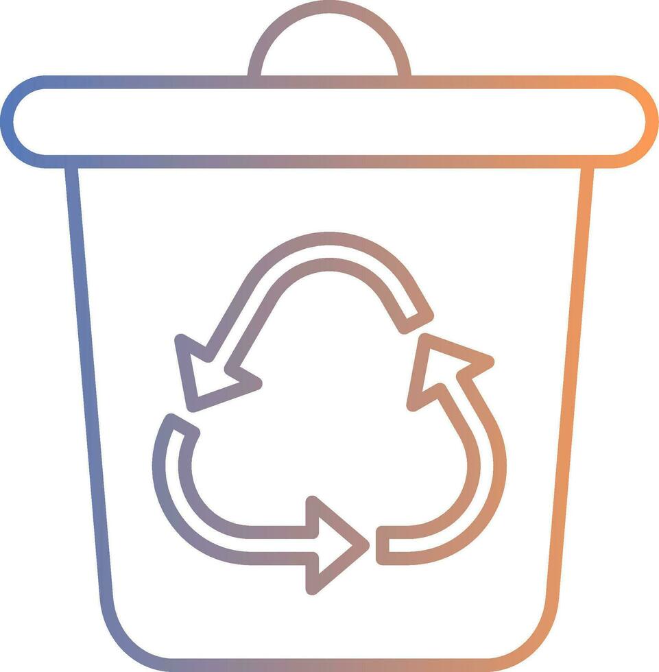 Recycle Bin Line Gradient Icon vector