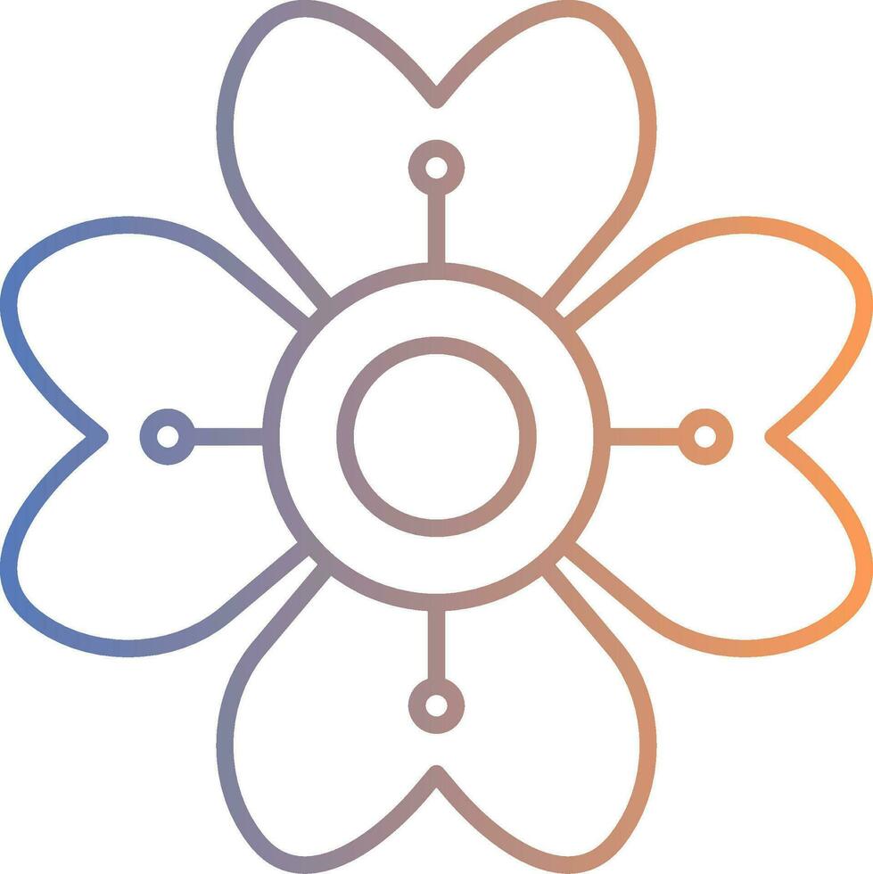 hortensia línea degradado icono vector