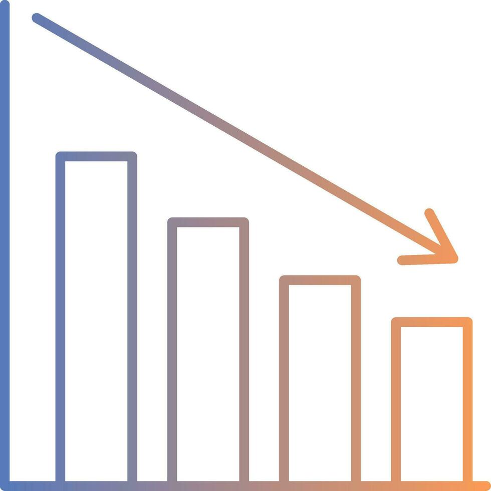 Loss Line Gradient Icon vector