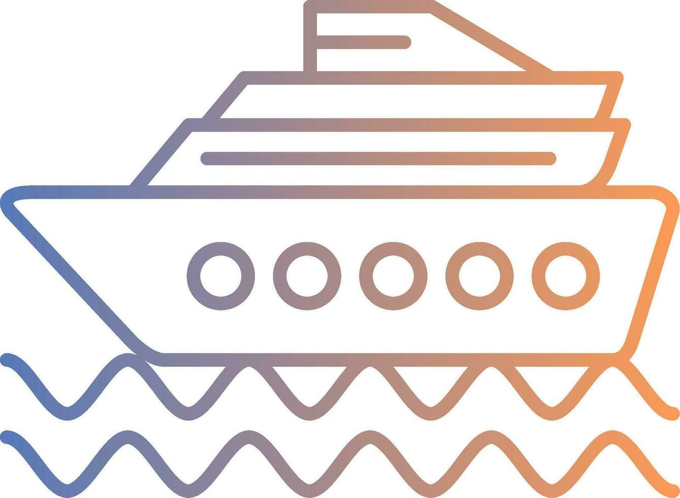 crucero Embarcacion línea degradado icono vector