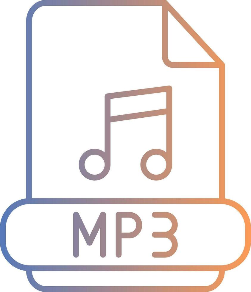 Mp3 Line Gradient Icon vector
