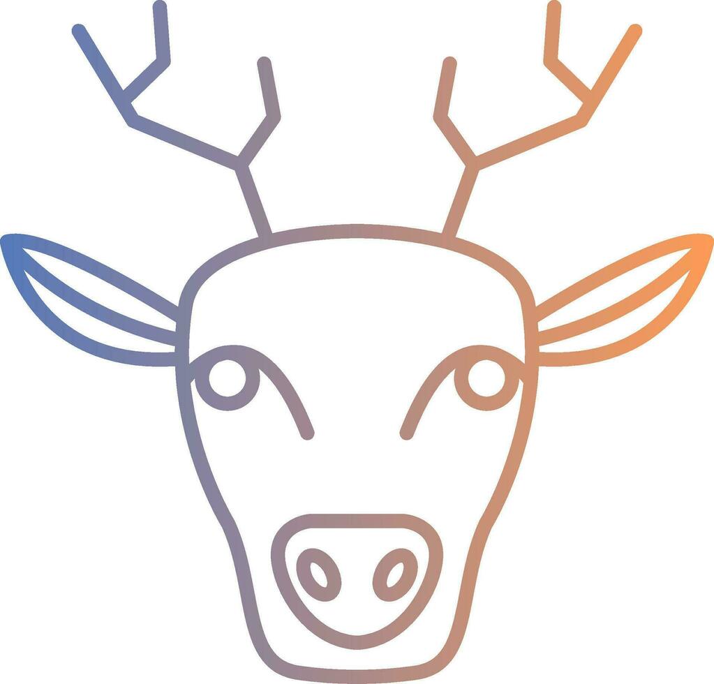 Deer Line Gradient Icon vector