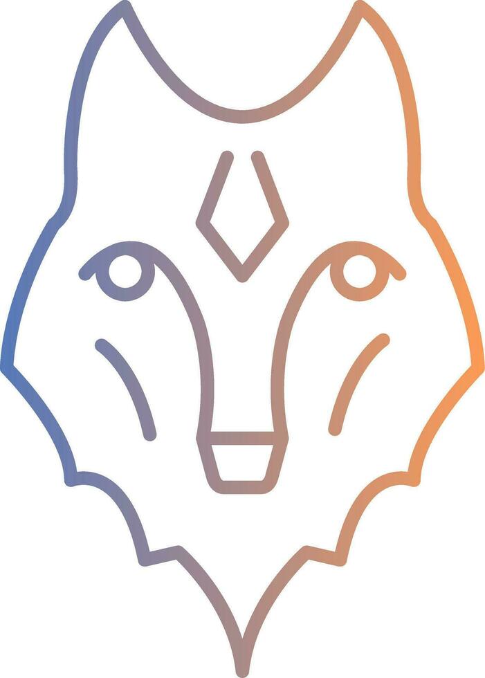 Wolf Line Gradient Icon vector