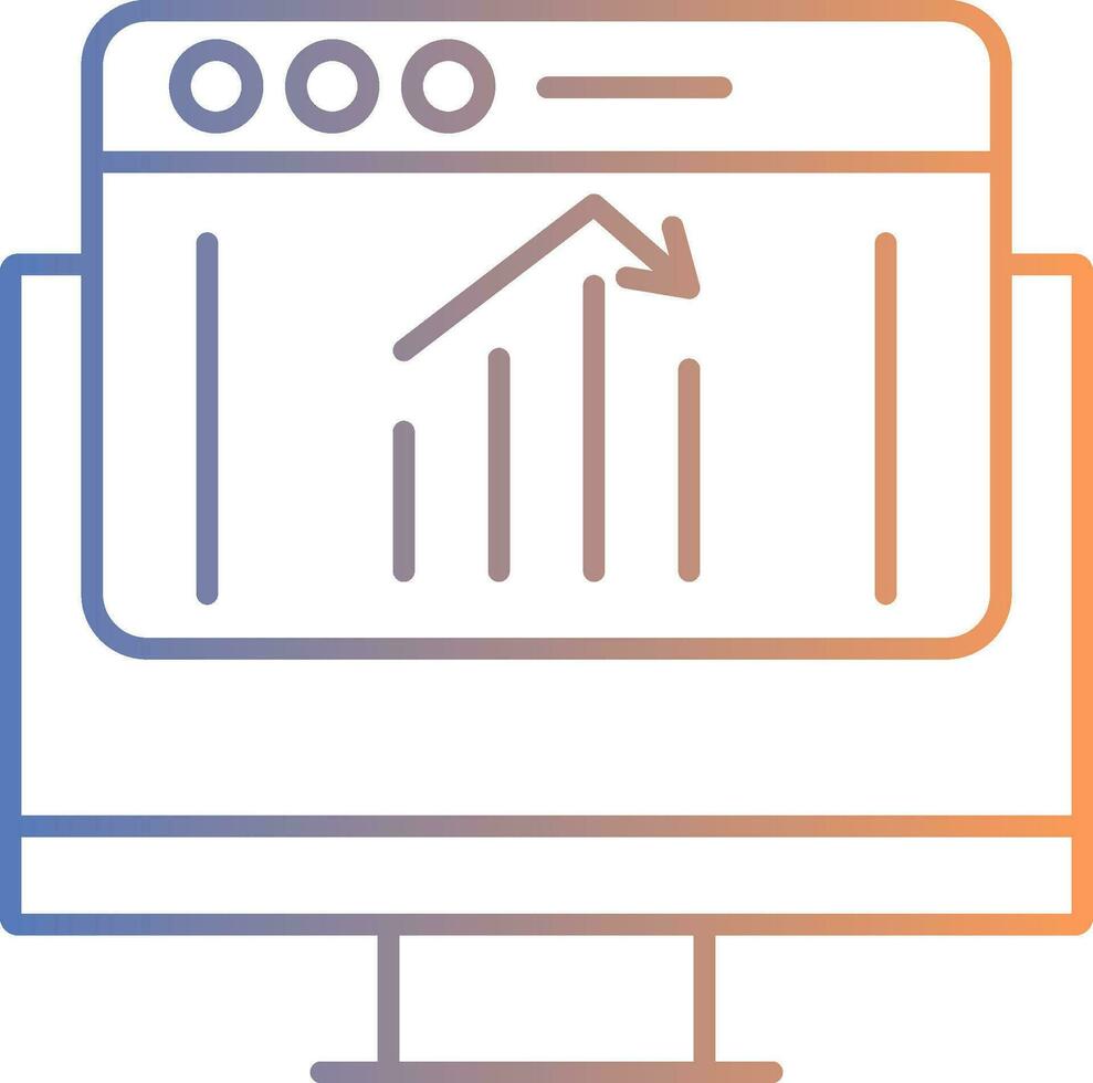 Down Line Gradient Icon vector