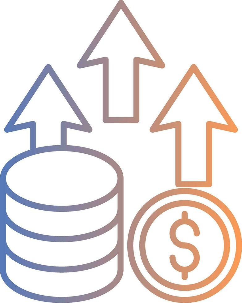 Money profit Line Gradient Icon vector