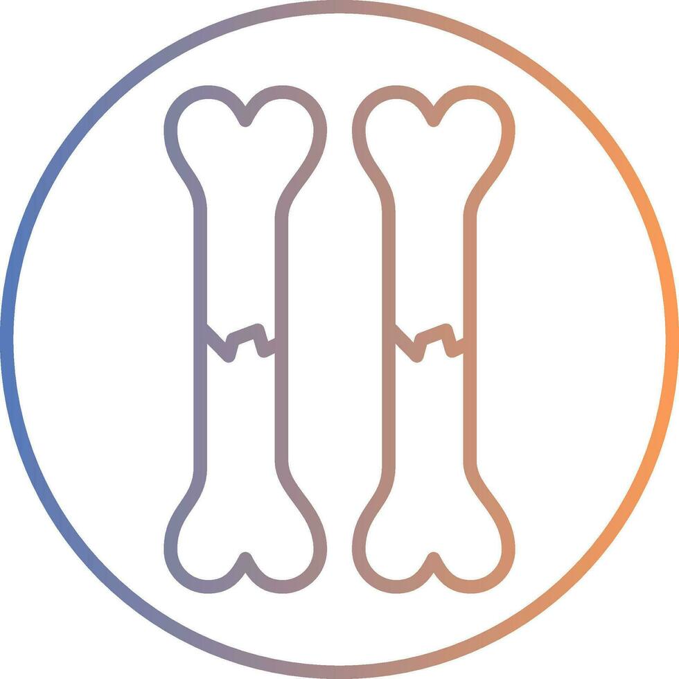 Bone Line Gradient Icon vector