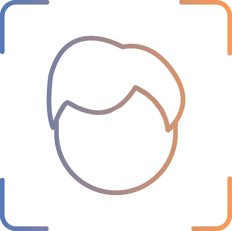 Face Scan Line Gradient Icon vector