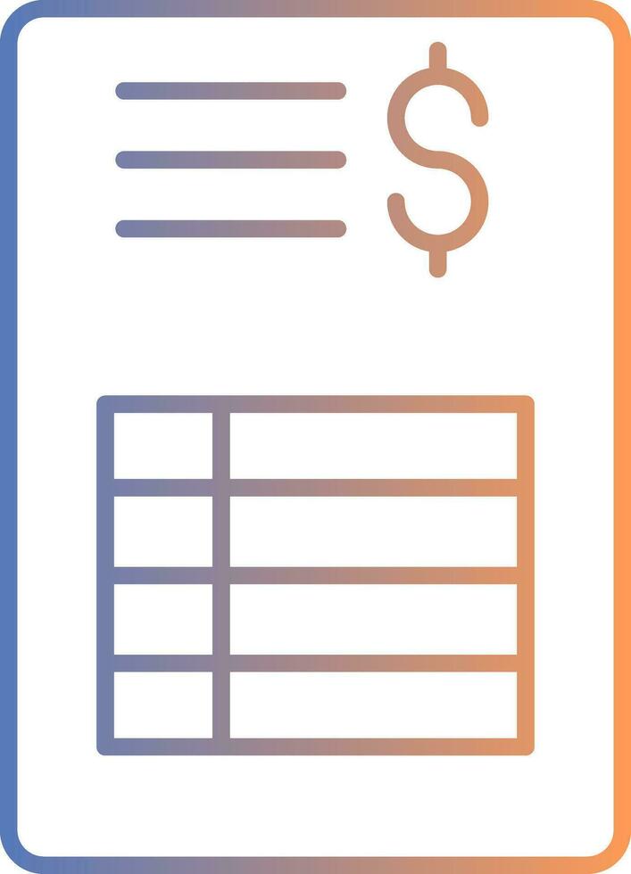 Bill Line Gradient Icon vector
