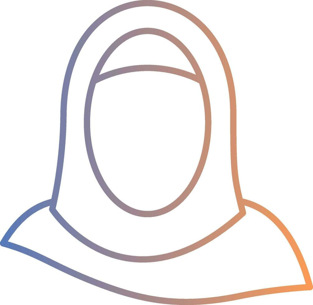 hijab línea degradado icono vector