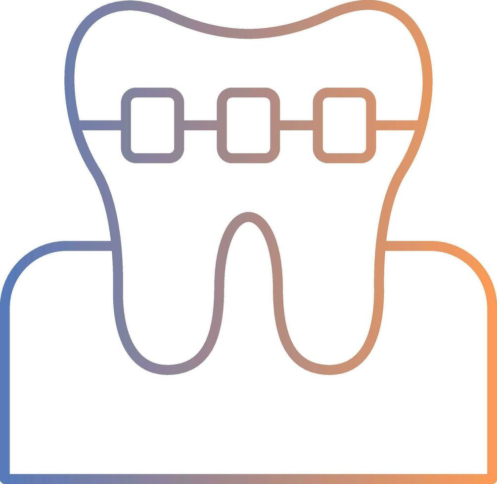 Braces Line Gradient Icon vector