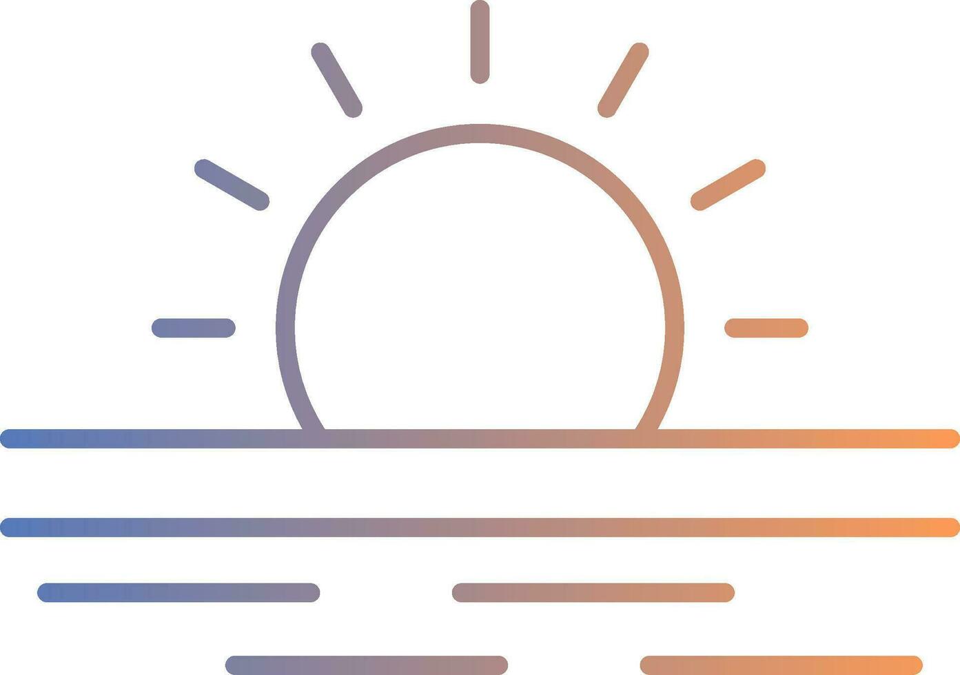 Ramadan Sunrise Line Gradient Icon vector