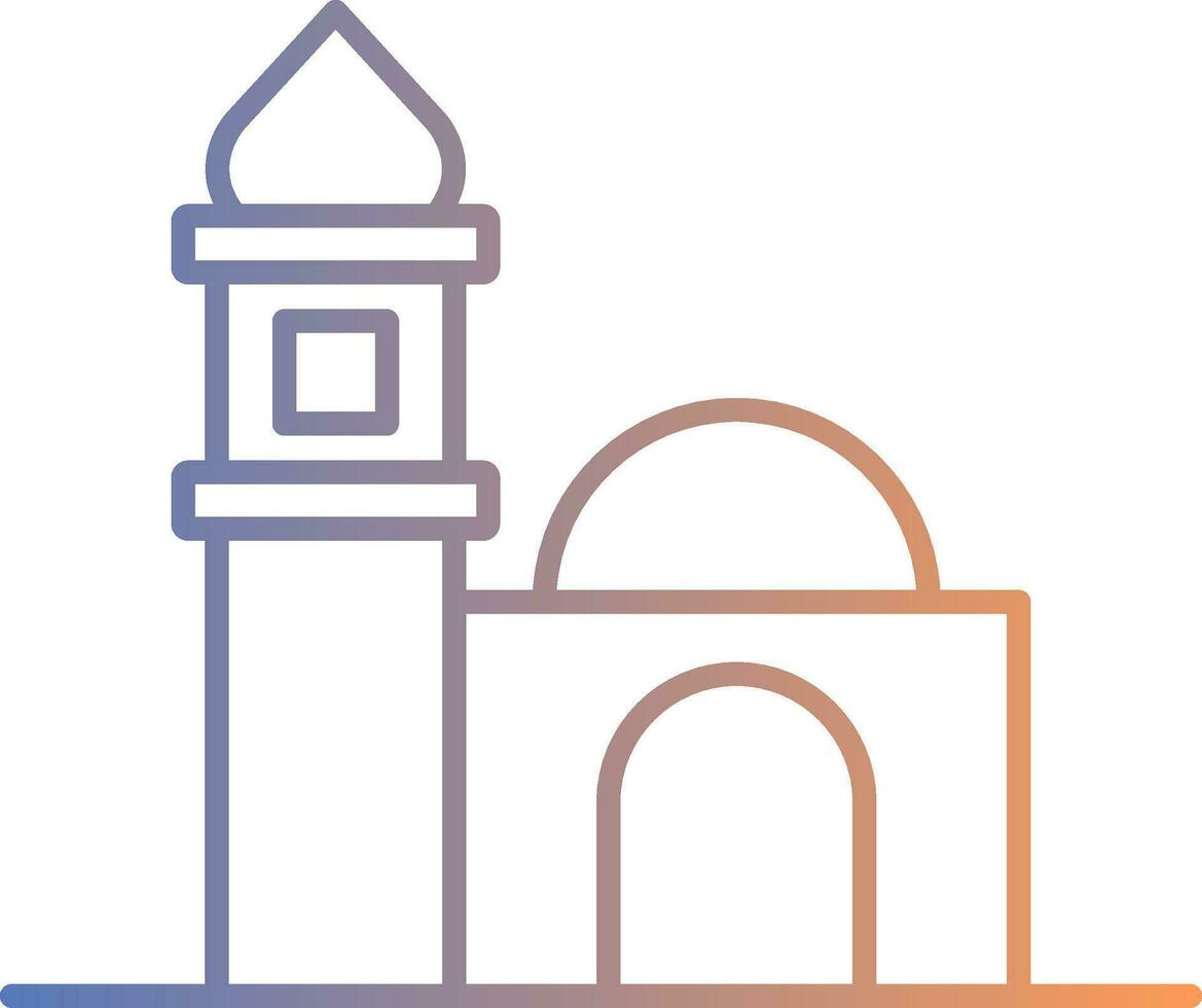 Mosque Line Gradient Icon vector