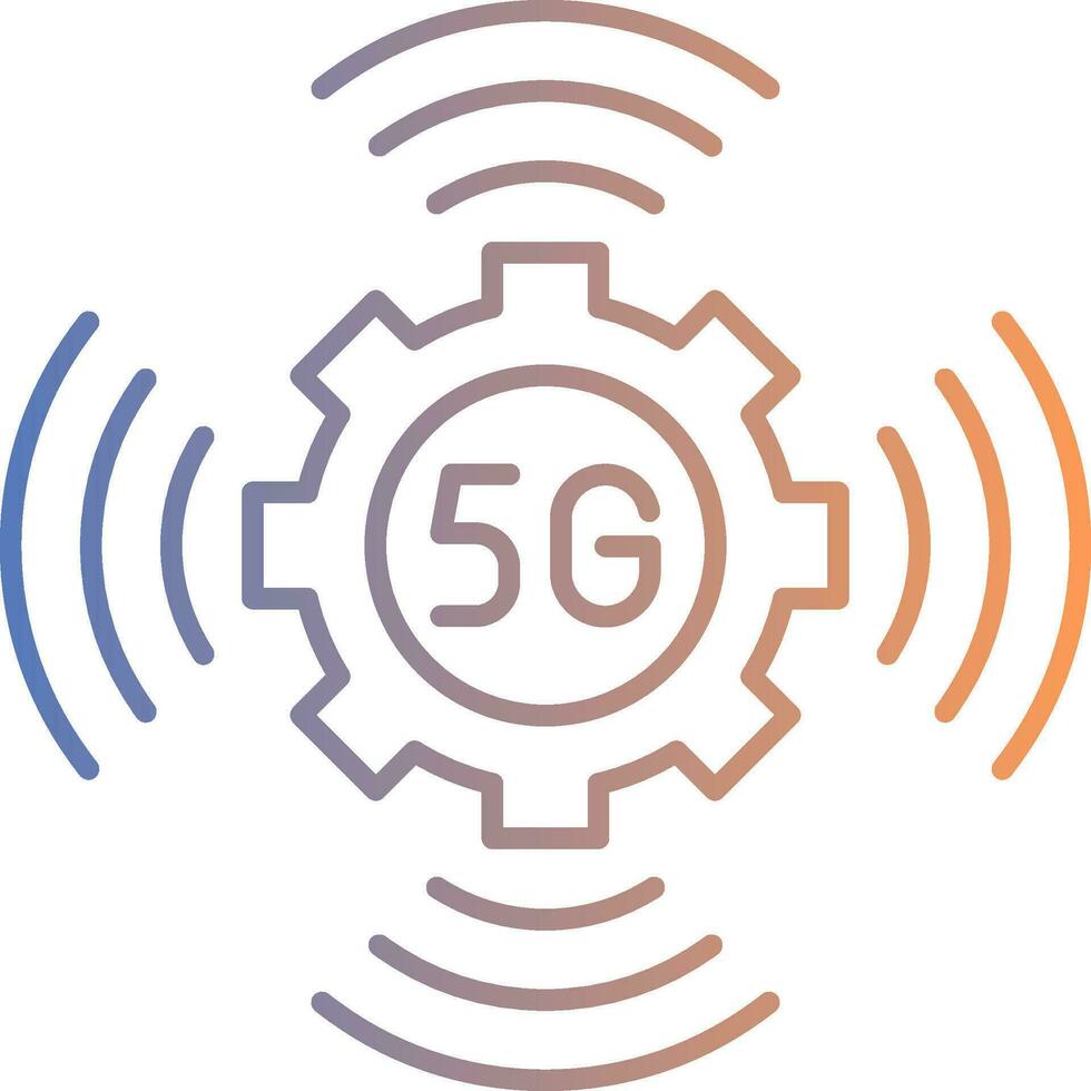 5G Line Gradient Icon vector