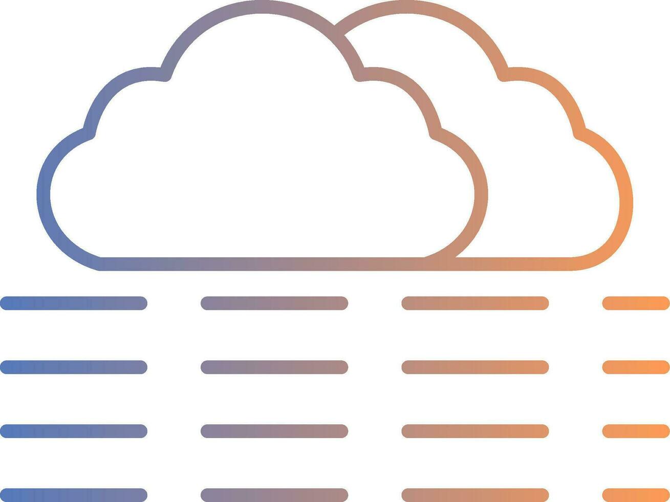 fog Line Gradient Icon vector