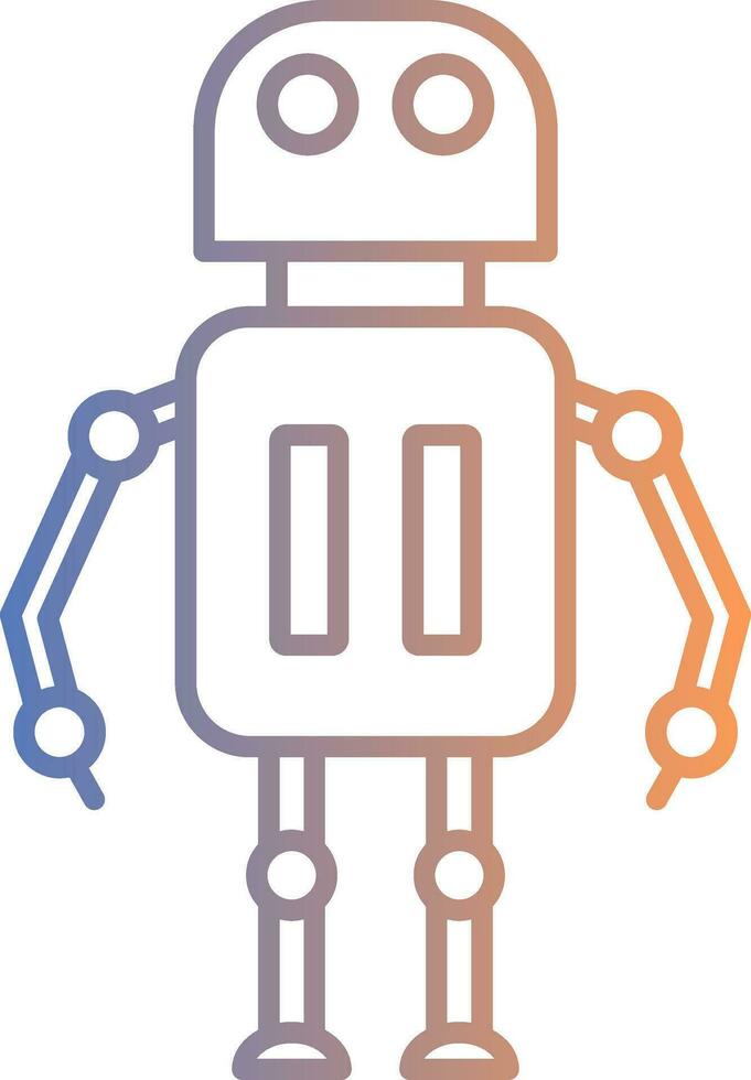 Robot Line Gradient Icon vector