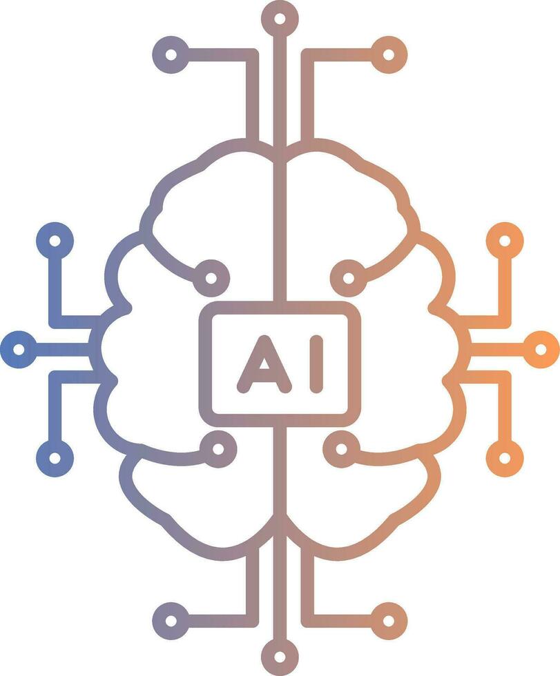 Artificial Intelligence Line Gradient Icon vector