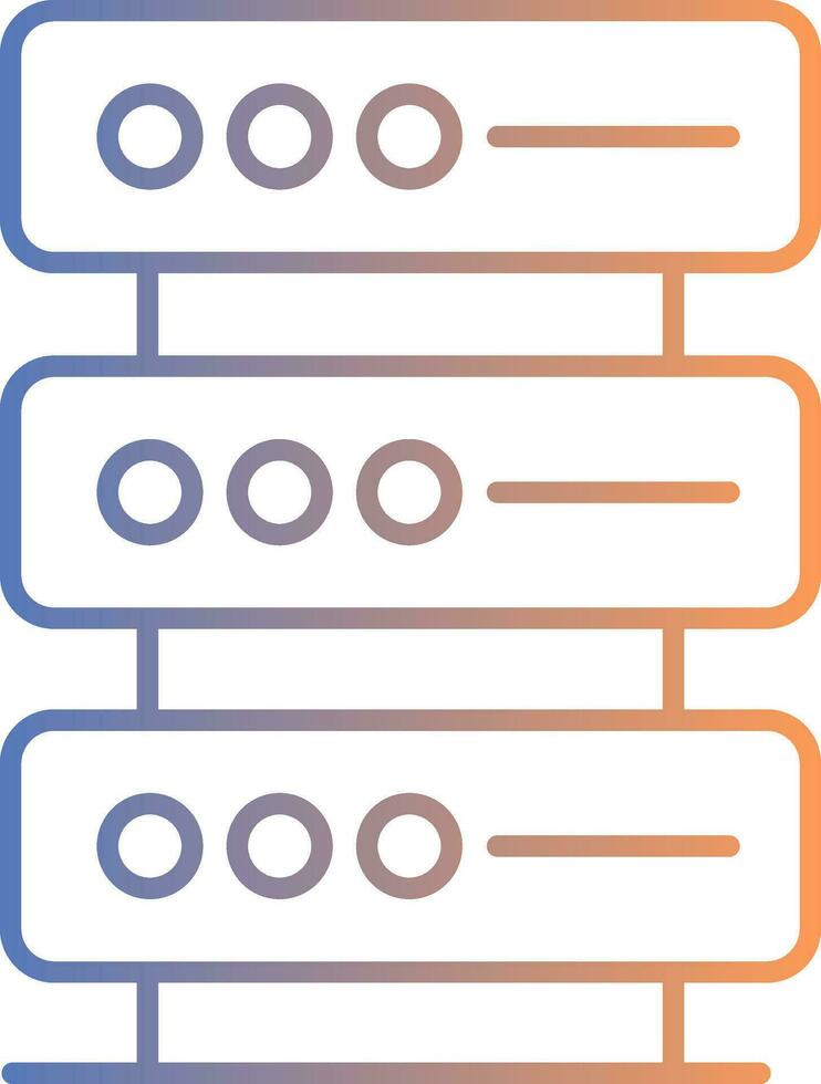 Database Line Gradient Icon vector