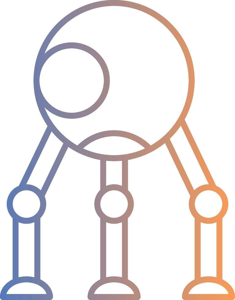 Robot Line Gradient Icon vector
