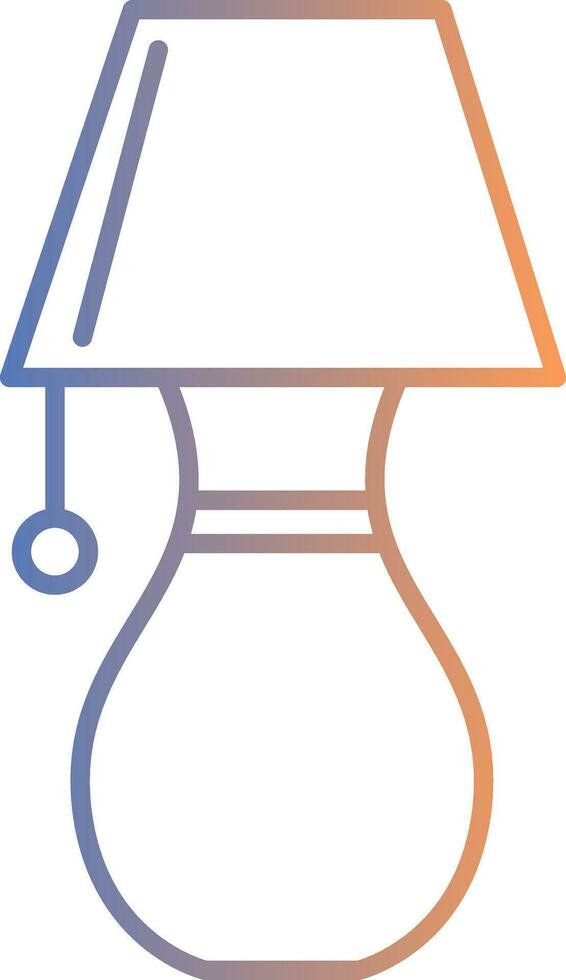 Table Lamp Line Gradient Icon vector