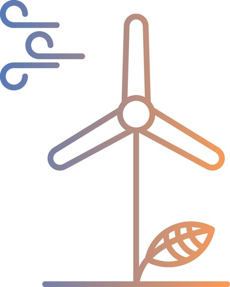 icono de gradiente de línea de energía eólica vector