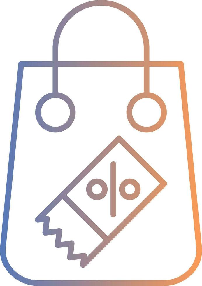 Discount Line Gradient Icon vector