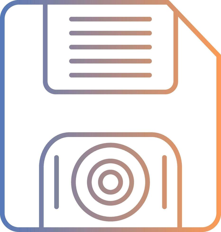 Floppy Disk Line Gradient Icon vector