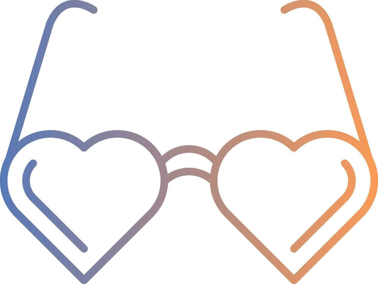 corazón lentes línea degradado icono vector