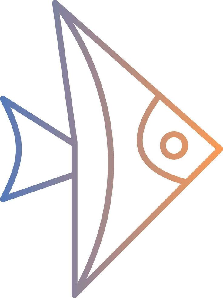 Fish Line Gradient Icon vector