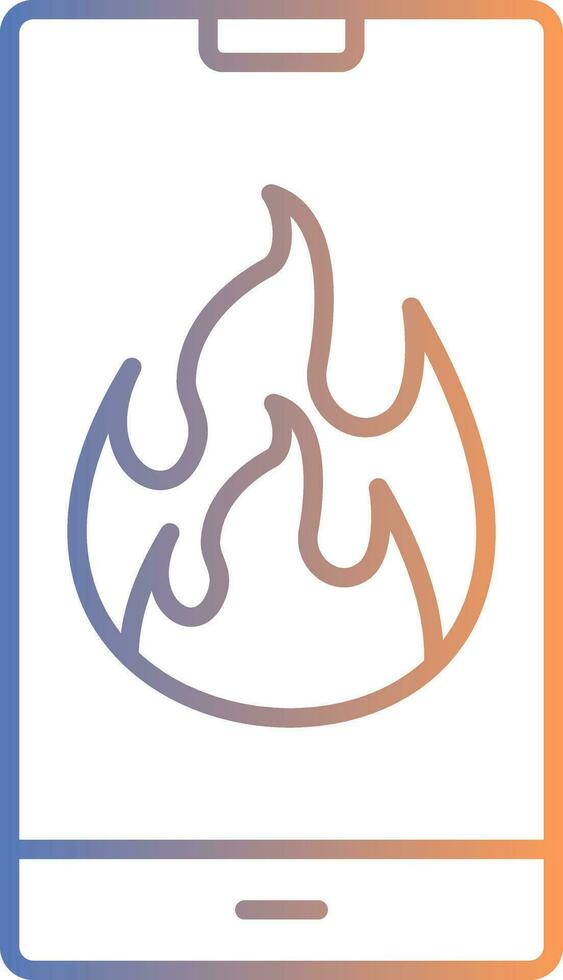 Flame Line Gradient Icon vector