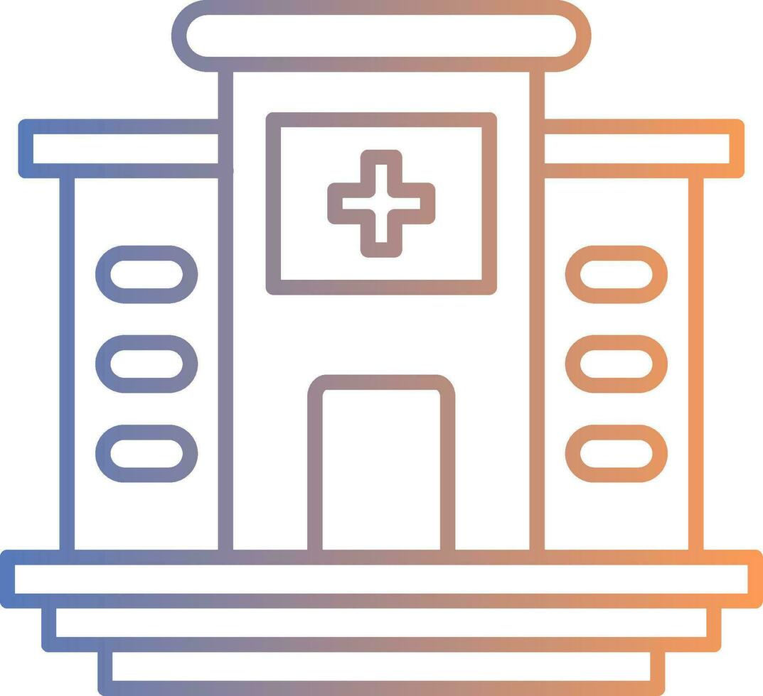 Hospital Line Gradient Icon vector