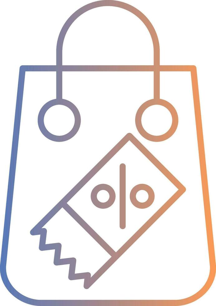 Discount Line Gradient Icon vector