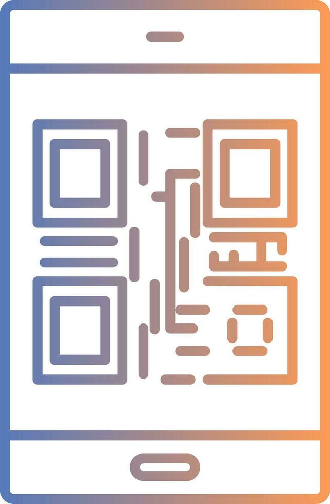 Qr Code Line Gradient Icon vector