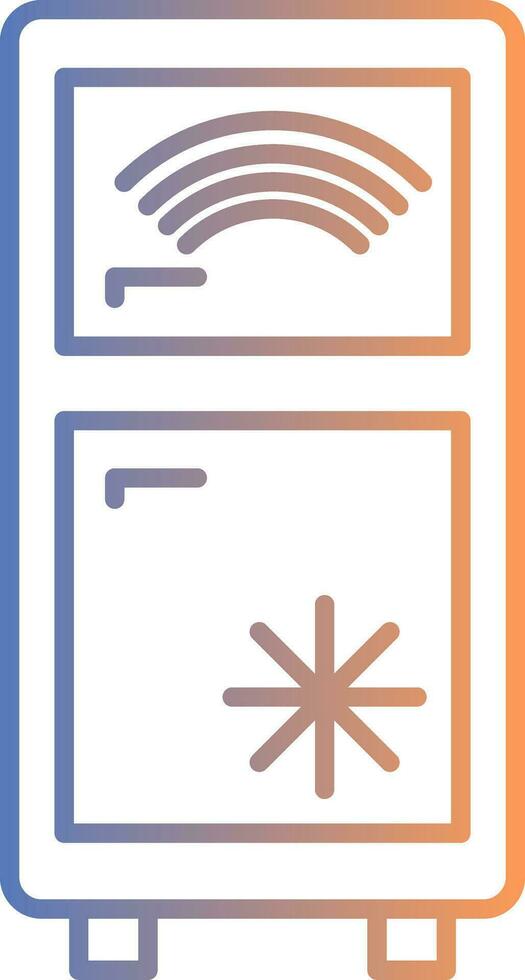 Smart Refrigerator Line Gradient Icon vector