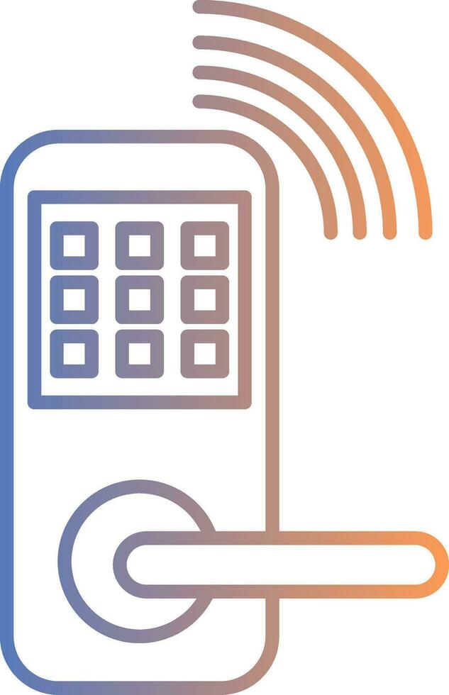 Smart Door Line Gradient Icon vector