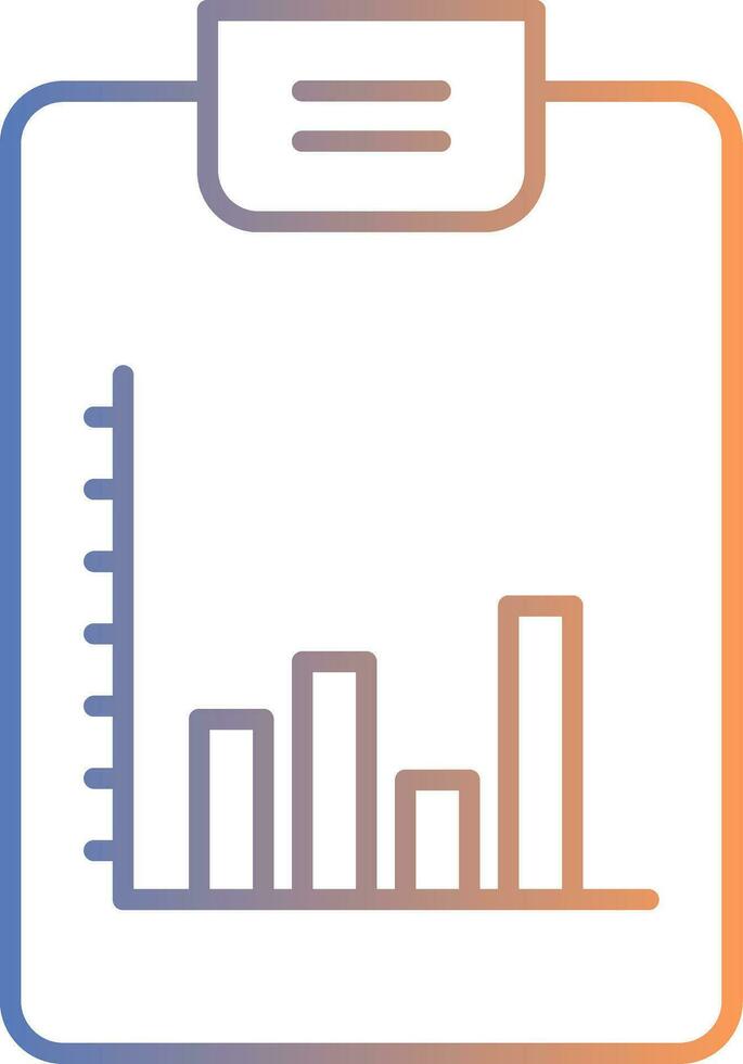 Bar Chart Line Gradient Icon vector