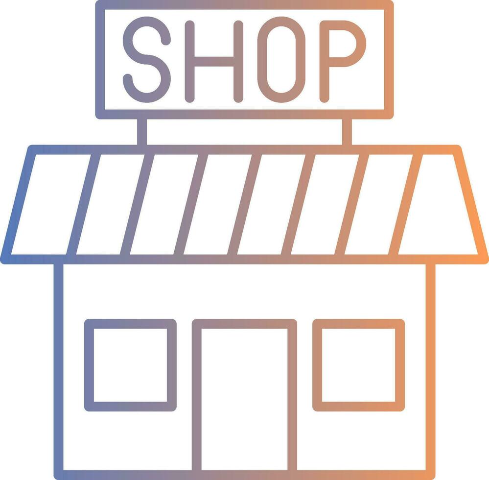 Shop Line Gradient Icon vector