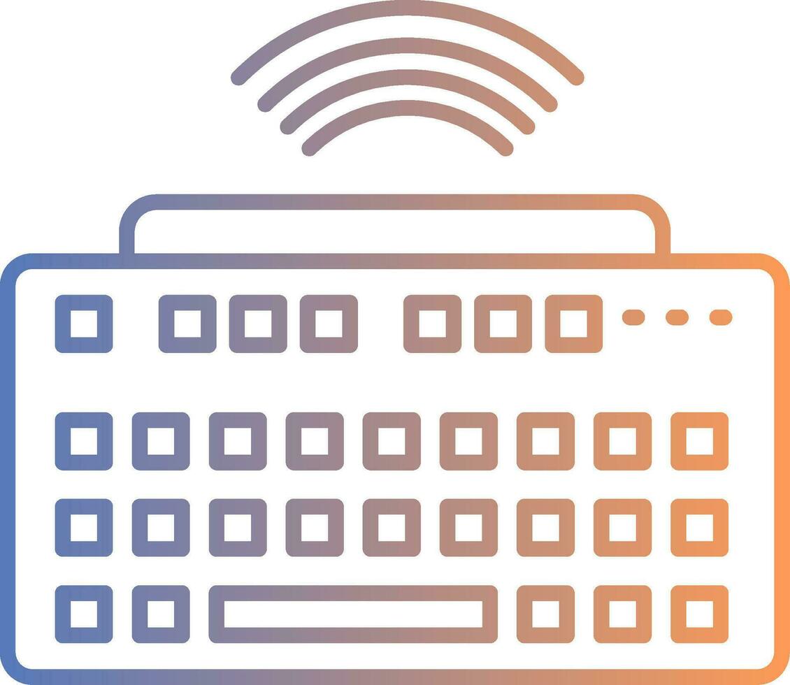 Wireless Keyboard Line Gradient Icon vector