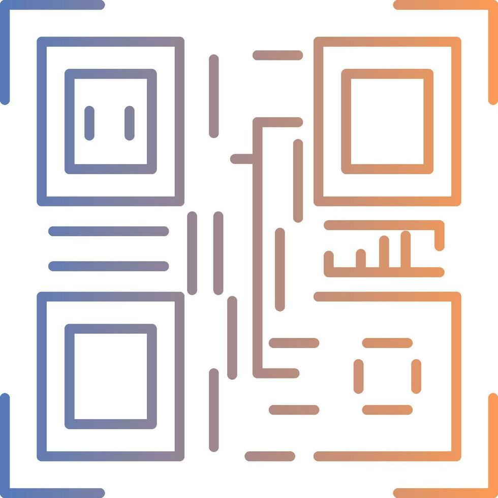 Qr Code Line Gradient Icon vector