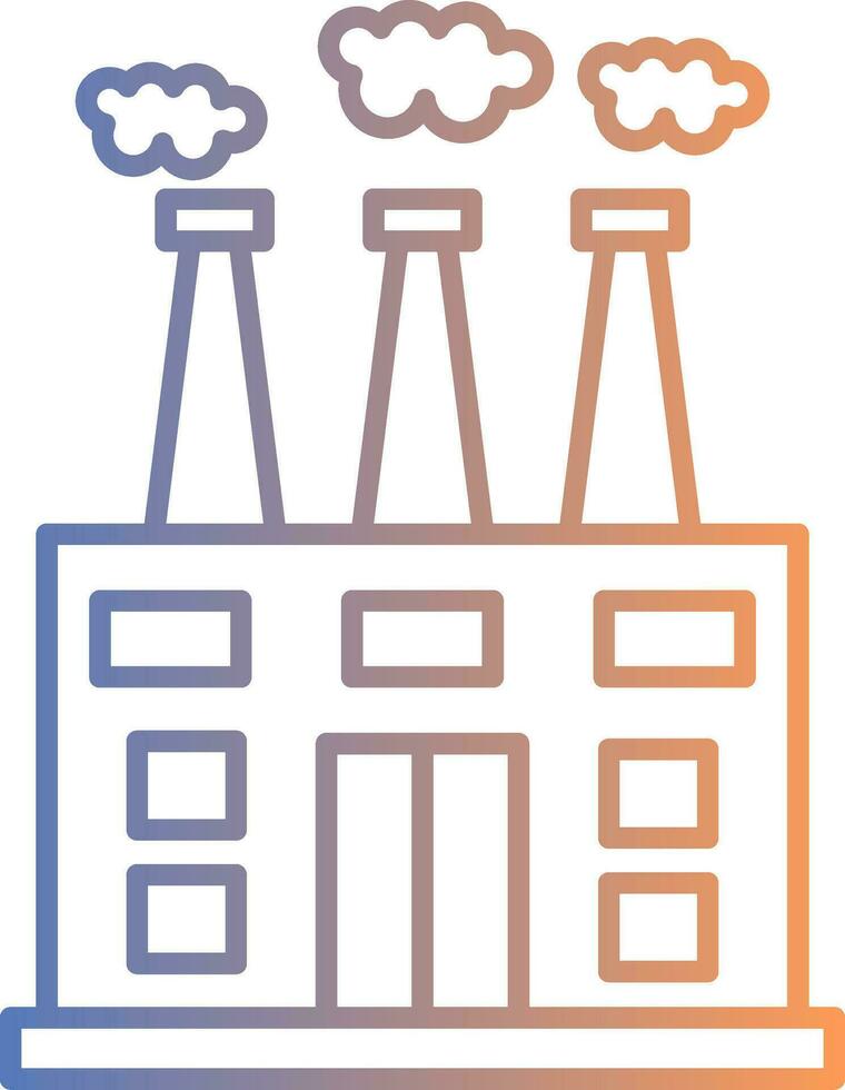 Factory Line Gradient Icon vector
