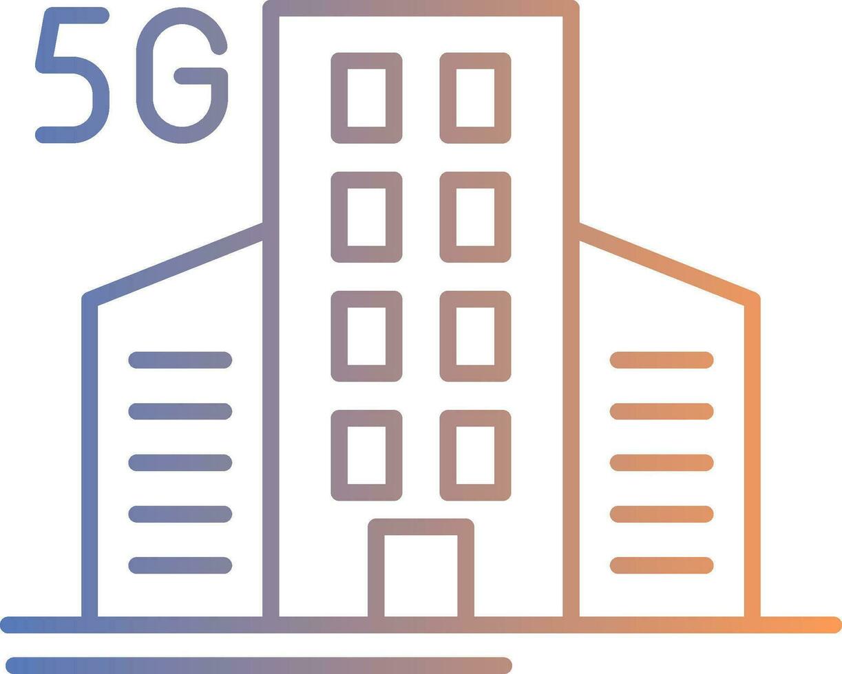 Building Line Gradient Icon vector