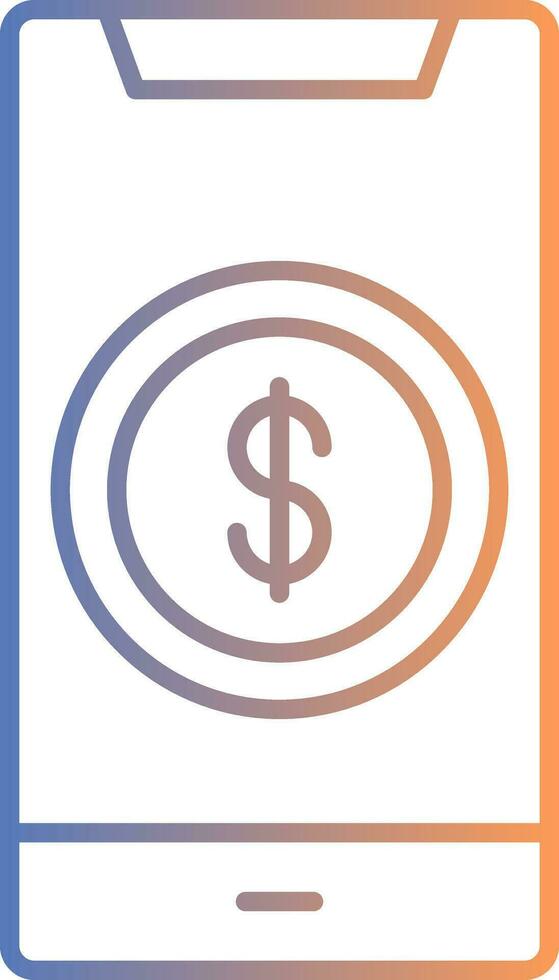 Dollar Line Gradient Icon vector