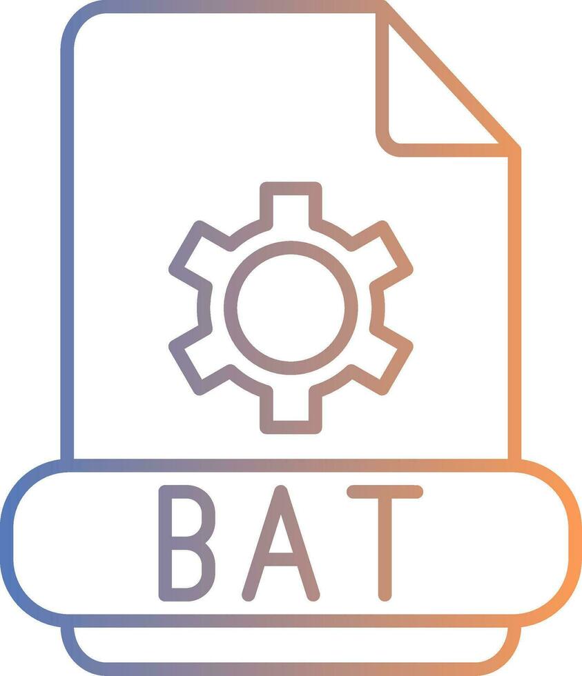 Bat Line Gradient Icon vector