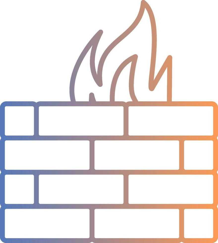 Firewall Line Gradient Icon vector