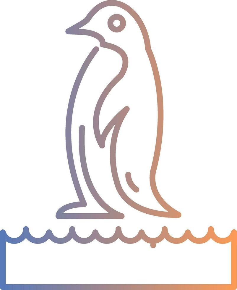 Penguin Line Gradient Icon vector