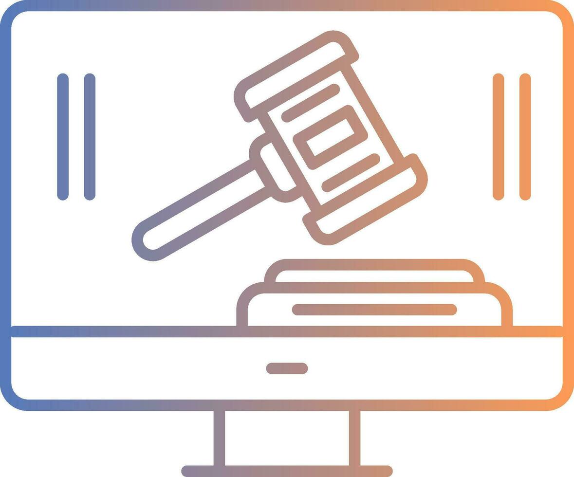 Auction Line Gradient Icon vector